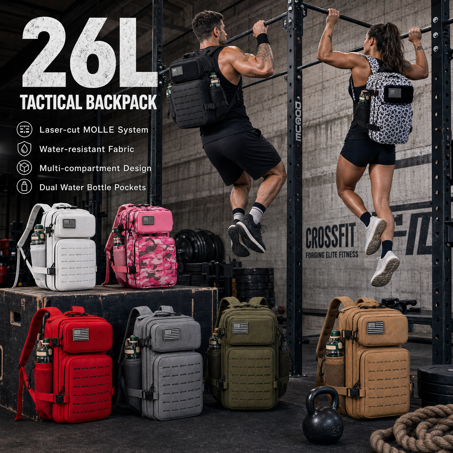 Crossfit Gear For Men - 26L Gym Backpack for Men with