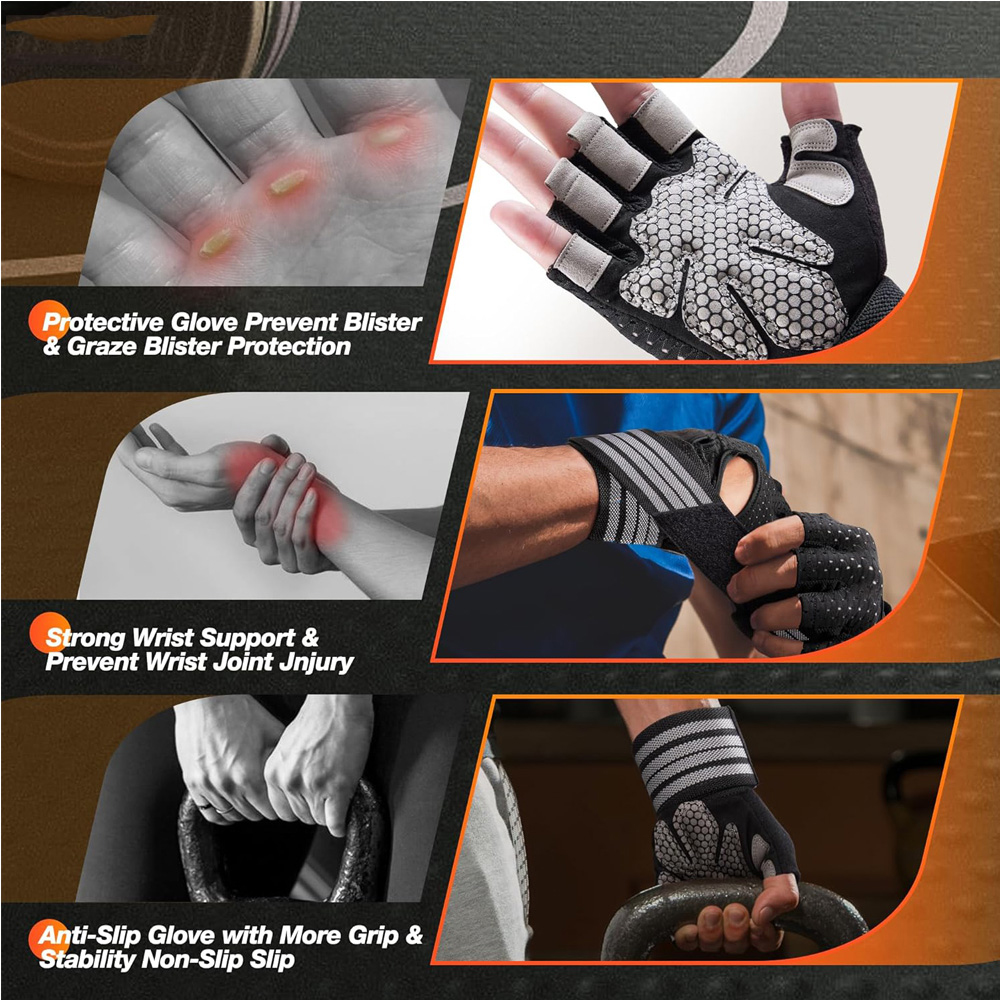 Fitness Gloves with Wrist Supp - Crossfit Gear For Men ulasan dan harga